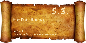Seffer Barna névjegykártya